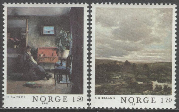 Norge - F  882-883 Klassiker i norsk målarkonst V, 2 kpl **