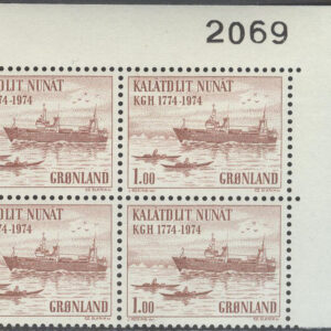 Grönland – F   88 Kungl. Grönländska handeln, KGH 200 år, Hörn 4-Block **