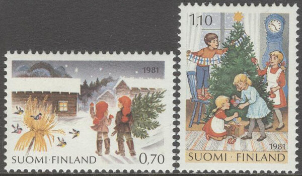 Finland - F  891-892 Jul 1981 - Julgranshämtning och pyntning, 2 kpl **