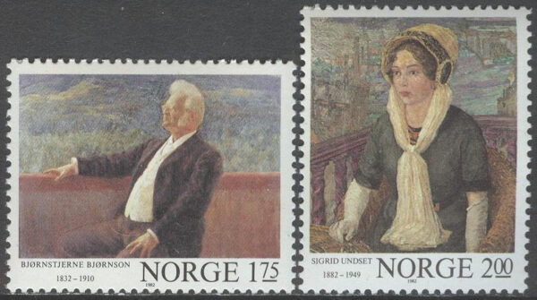 Norge - F  905-906 Konst - B Björnstjerne & S Undset, 2 kpl **