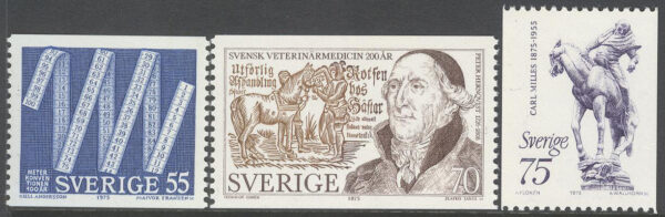 Sverige - F  920-922 Minnesmärken bl.a.Veterinärmedicin 200 år, 3 kpl **