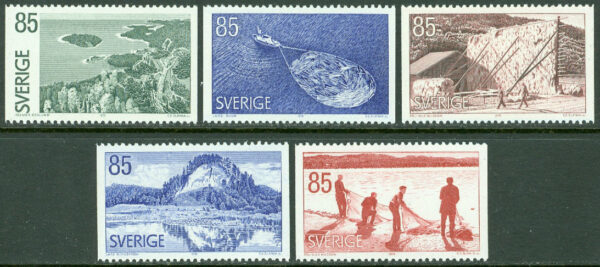 Sverige - F  962-966 Ångermanland, 5 kpl **