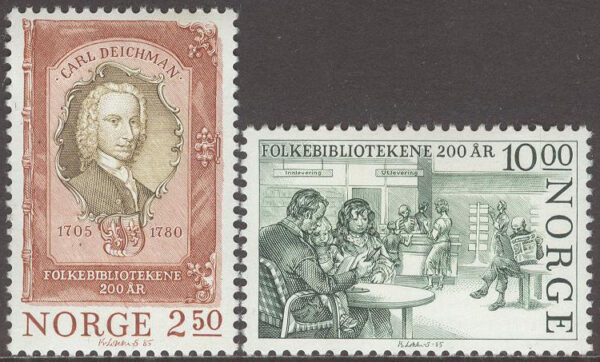Norge - F  970-971 Deichmans bibliotek och folkbiblioteken 200 år, 2 kpl **