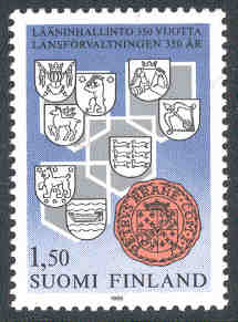 Finland – F  973 Länsförvaltningen 350 år, 1 kpl**