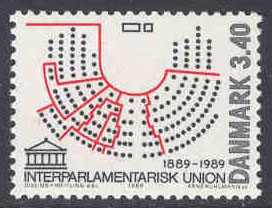 Danmark – F  981 Interparlamentariska Unionen 100 år, 1 kpl **