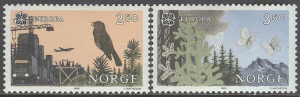 Norge - F  982-983 Europa CEPT 1986 Natur - Fåglar, 2 kpl **