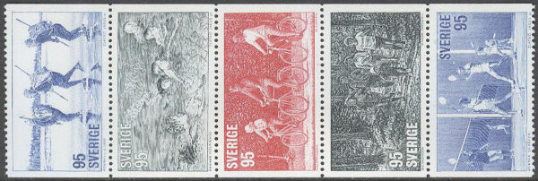 Sverige - F  993-997 Motionsidrott, 5-strip kpl **