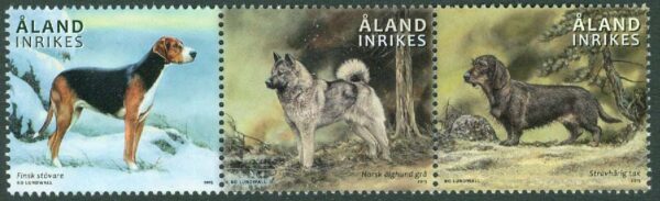 Åland - F  412-414 Åländska jakthundar, 3-strip kpl **