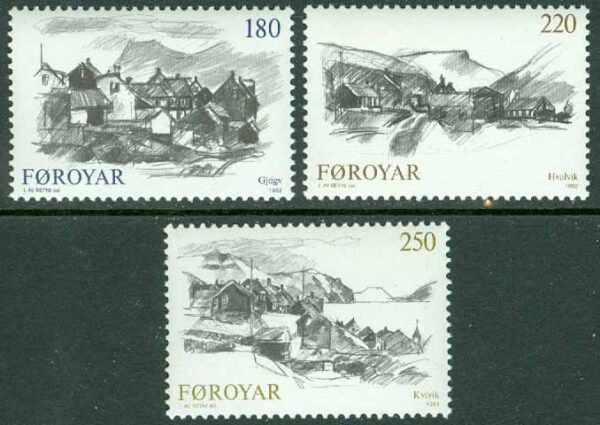 Färöarna - F   74-76 Bymotiv, 3 kpl **