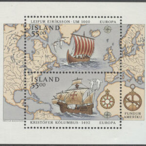 Island – F  799-800 B (BL 14) Europa CEPT 1992 Vikingaskepp, block **