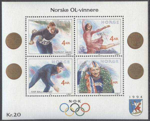 Norge - F BL  14 OS i Lillehammer 1994 - Norska Medaljörer, Block **