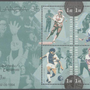 Finland – F 1284-1287 (BL 15) Lagidrott – Finlandia 95 V, miniark kpl  **