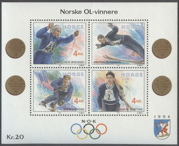 Norge - F BL  17 OS i Lillehammer 1994 - Norska Medaljörer, Block **