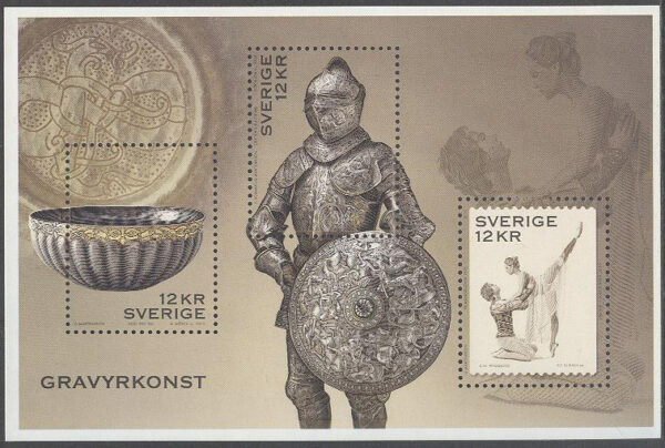 Sverige - F 2790-2792 (BL 30) Gravyrkonst, block kpl **