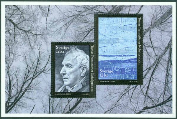 Sverige - F 2982-2983 (BL 39) Tomas Tranströmer, nobelpristagare, block kpl **