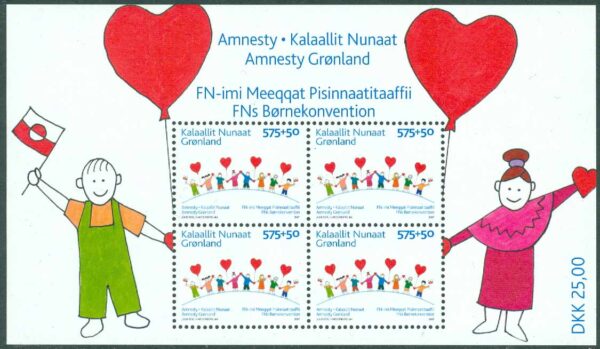 Grönland - F BL  46 Amnesty barnkonvention, block kpl **