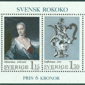 Sverige – F 1095-1098 (BL 5) Svensk Rokoko, block kpl **
