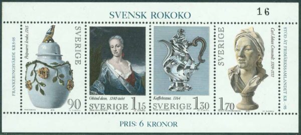 Sverige - F 1095-1098 (BL 5) Svensk Rokoko, block kpl **