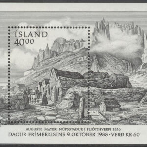 Island – F BL   9 Frimärkets Dag 1988 – Gården Nupsstadur, block kpl **