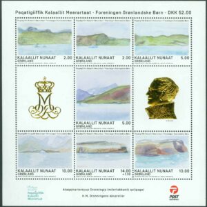 Grönland – F BL 120 H.M. Drottn ingens akvareller, block **