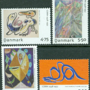 Danmark – F 1469-1472 Frimärkskonst IX – COBRA, 4 kpl **