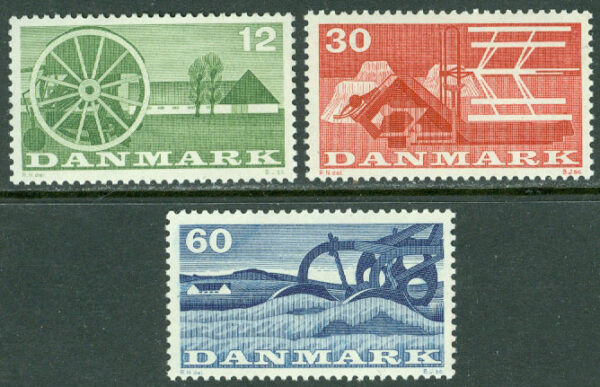 Danmark - F  404-406 Danskt lantbruk, 3 kpl **