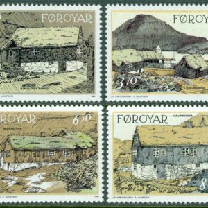 Färöarna – F  239-242 Gamla hus i Nordragøta, 4 kpl **