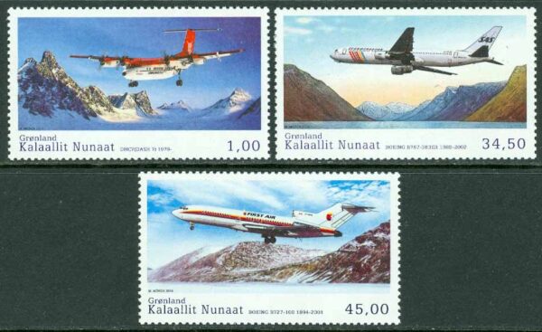 Grönland - F  648-650 Civilflyget V, 3 kpl **