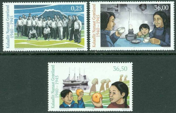 Grönland - F  680-682 Grönland under 2:a världskriget, 3 kpl **