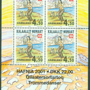 Grönland – F BL  19 HAFNIA 01, trumdansare, block **