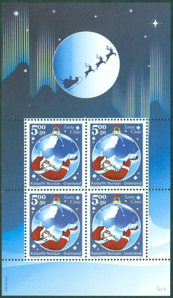 Grönland - F BL  30 Jultomten 2003, block kpl **
