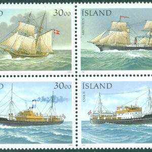 Island – F  791-794 Frimärkets Dag 1991 – Postfartyg I, 4-block kpl **