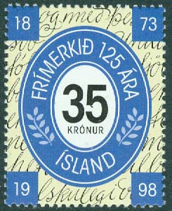 Island – F  930 Frimärksjubiléet, 1 kpl **