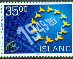 Island – F  947 Europarådet 50 år, 1 kpl **