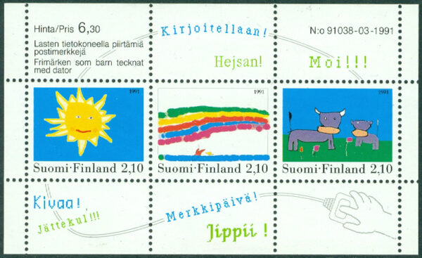 Finland - F 1149-1151 (BL 7) Barnteckningar, block kpl  **