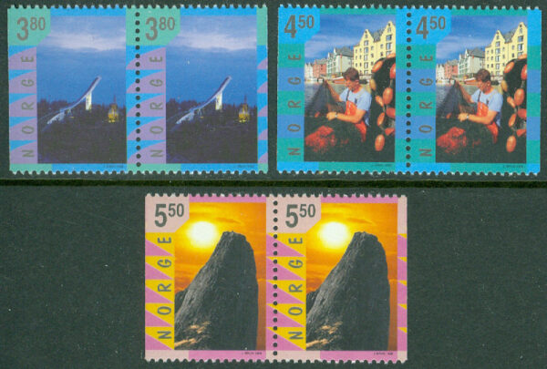Norge - F 1322-1324 Turistfrimärken, 6 kpl **