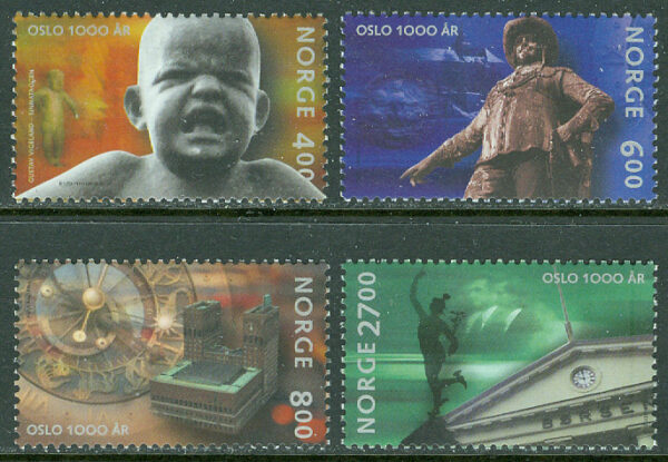 Norge - F 1382-1385 Oslo 1000 år, 4 kpl **