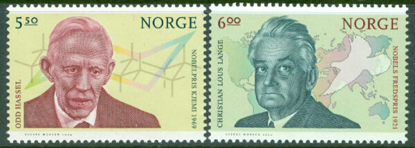 Norge - F 1551-1552 Norska nobelpristagare, 2 kpl **