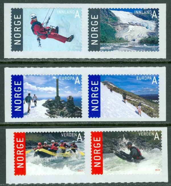 Norge - F 1840-1845 Turistfrimärken, 6 kpl **