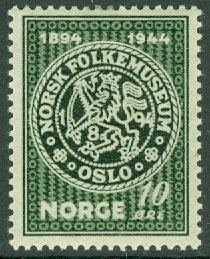 Norge – F  345 Folkmuséet 50 år, 10 öre **