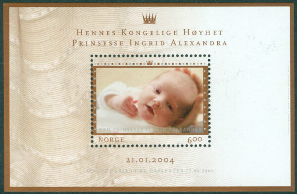 Norge - F BL  32 HKH Prinsessan Ingrid Alexandra, block kpl **