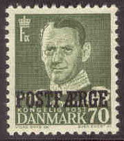 Danmark – F PF   37 Postfärjemärke 70 öre grön  **