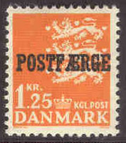 Danmark – F PF   39 Postfärjemärke 1.25 kr orange, märke **