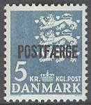 Danmark – F PF   45 Postfärjemärke 5 kr blå, 5 kr **