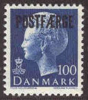 Danmark – F PF   48 Postfärjemärke 100 öre blå, märke **