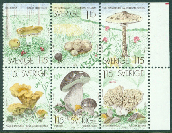 Sverige - F 1056-1061 (HBL) Svampar, 6 kpl **