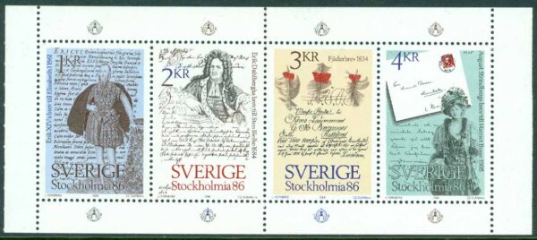 Sverige - F 1305-1308 Stockholmia 86 II, häftesblock kpl **