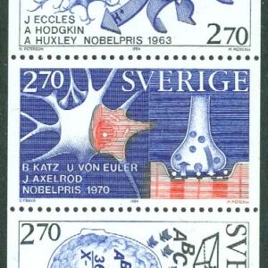 Sverige – F 1328-1332 HBL Nobelpristagare – fysiologi eller medicin, 5 kpl **