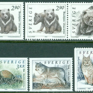 Sverige – F 1773-1777 Vilda djur 2, 6 kpl **