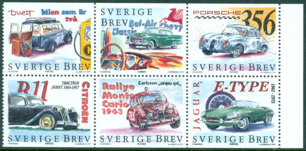 Sverige - F 2036-2041 Bilar, 6 kpl i HBL **